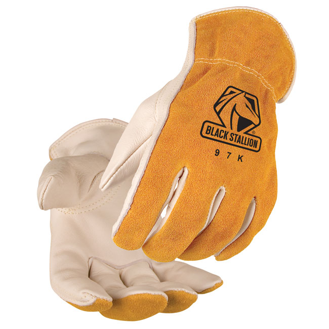 Black Stallion 97K Series Versatile Grain Cowhide Palm Drivers Gloves ...