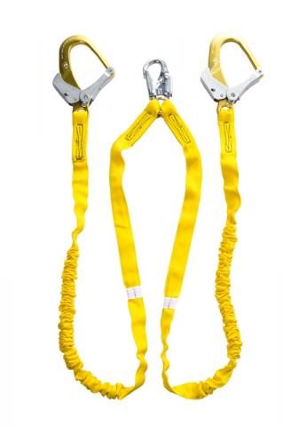 Guardian Internal Shock Twin Leg Lanyard with Aluminum Rebar Hooks