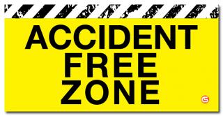 Accident Free Zone' Motivational Workplace Banner