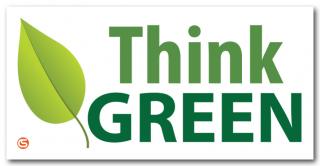 Think Green' Motivational Workplace Banner - Leaf