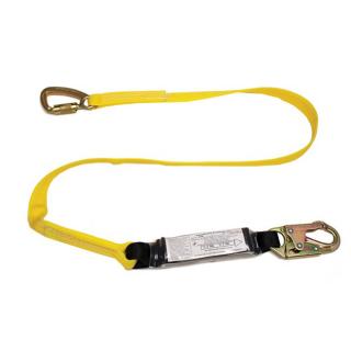 French Creek Single-Leg Six Foot Tie Back 1-3/8 Inch Web Lanyard with Snap Hook and 0.75 Inch Carabiner