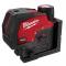 Milwaukee M12 Green Cross Line and Plumb Points Laser with Optional Kit