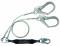 FallTech ViewPack Vinyl-Coated Cable Twin Leg Lanyard with Steel Rebar Hooks