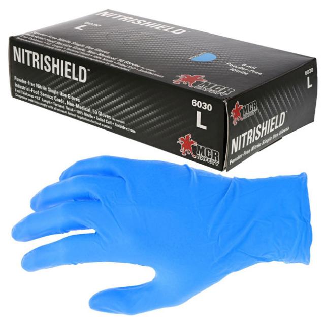 MCR Safety 6030 NitriShield Disposable Grade Gloves-8 Mil (Box of 50)