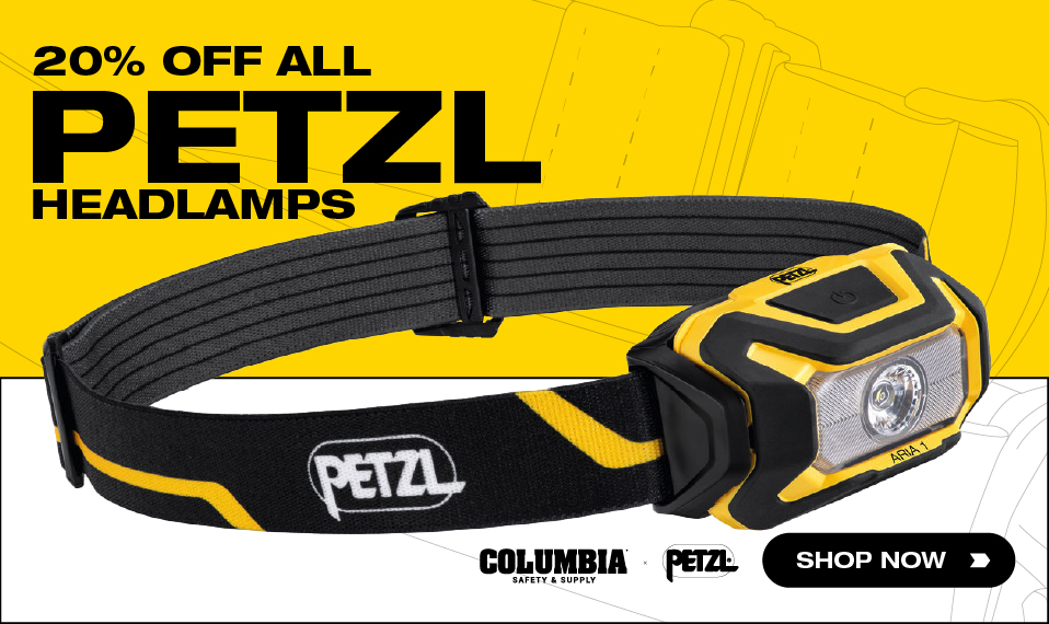 Save 20% on Petzl Headlamps at Columbia Safety and Supply