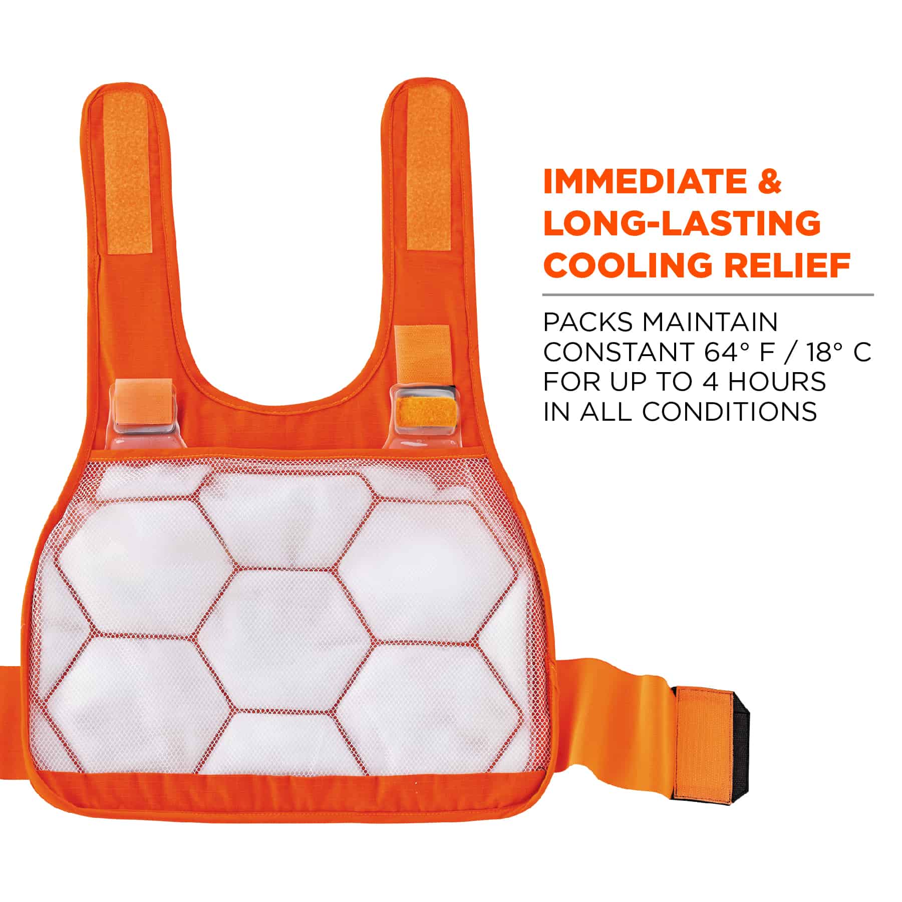 Ergodyne Chill-Its 6215 Premium FR Phase Change Cooling Vest with Rechargeable Ice Packs from Columbia Safety