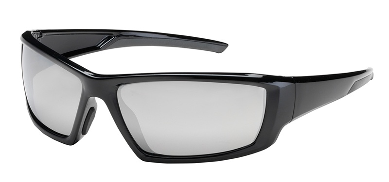 Bouton Sunburst Safety Glasses with Silver Mirror Lens and Black Frame from Columbia Safety