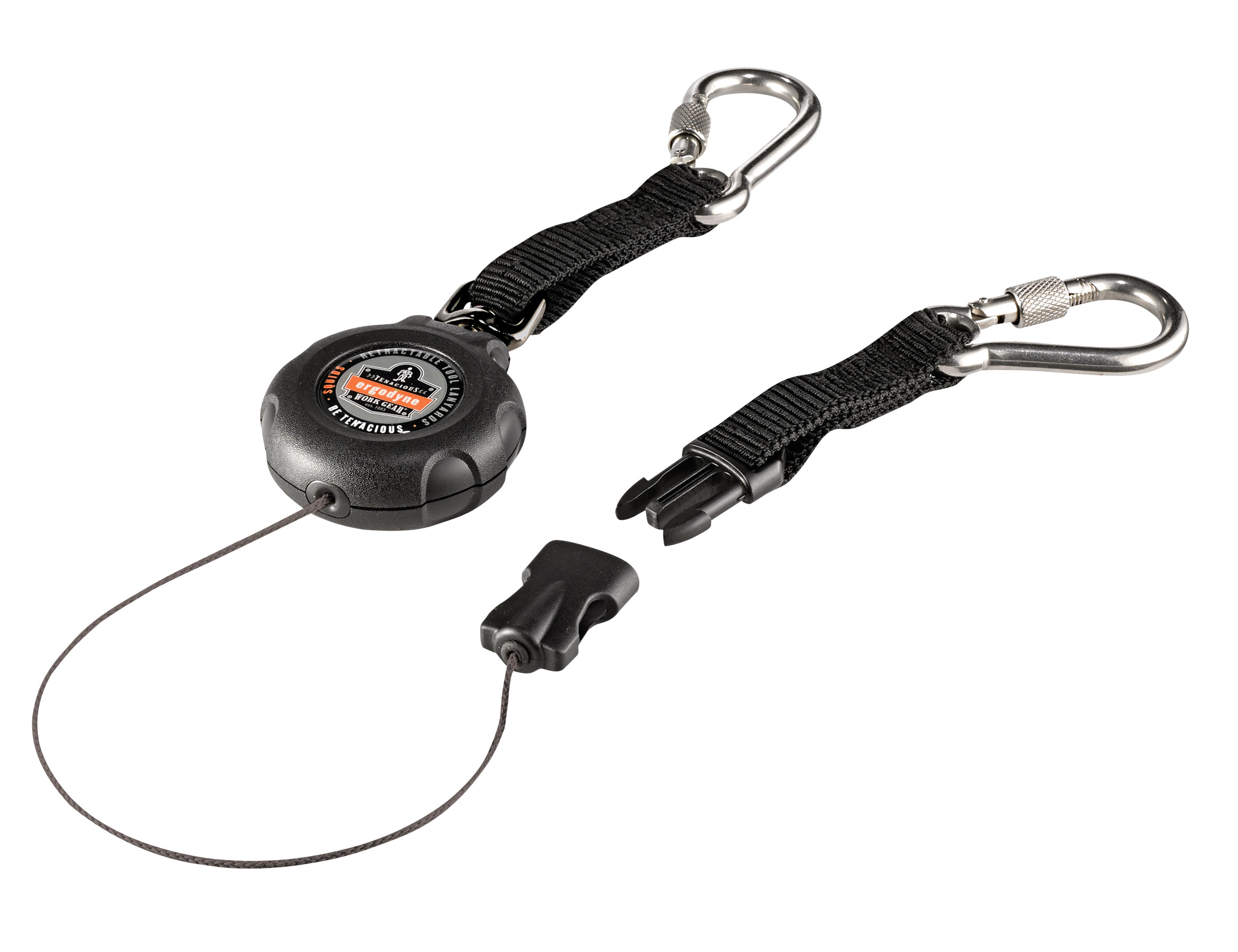 Ergodyne Squids 3000 Retractable Dual Stainless Steel Carabiner Tool Lanyard from Columbia Safety