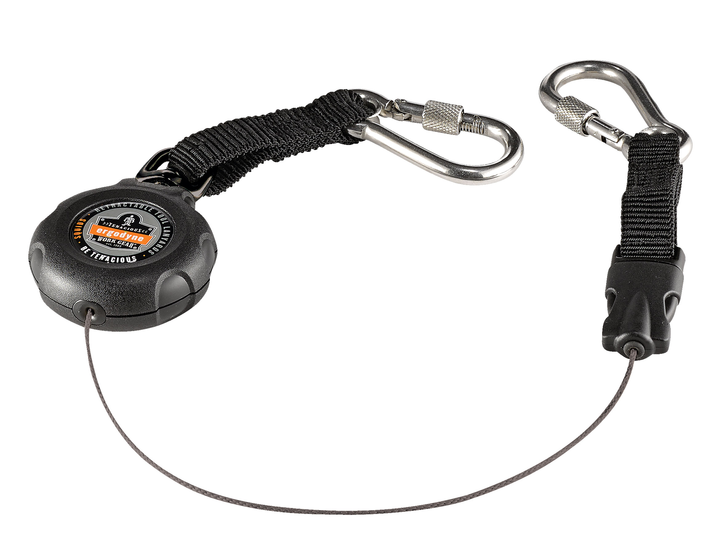 Ergodyne Squids 3000 Retractable Dual Stainless Steel Carabiner Tool Lanyard from Columbia Safety