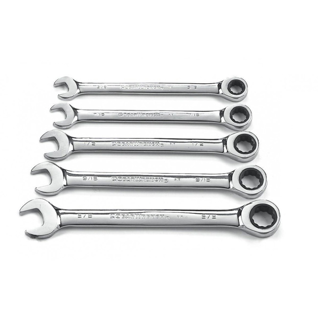 GearWrench 5 Piece 12 Point Ratcheting Combination SAE Wrench Set from Columbia Safety