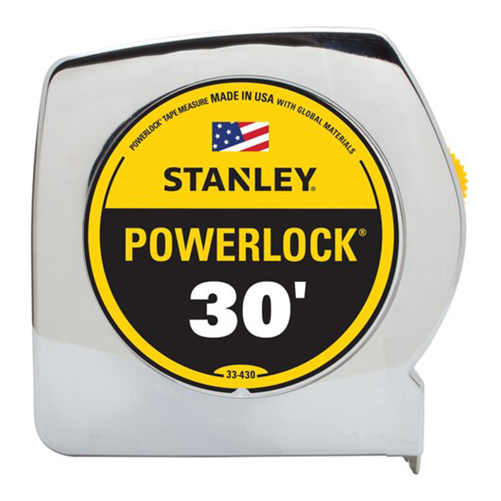 Stanley Power Lock 30 Foot Tape Measure with BladeArmor from Columbia Safety