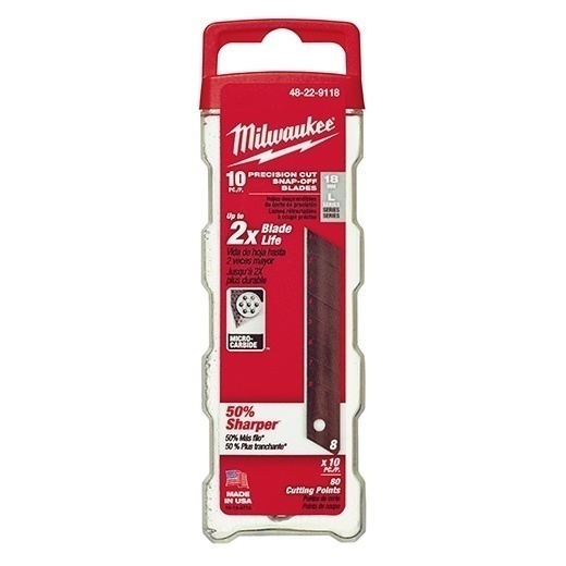 Milwaukee 18mm Precision Snap Blades (10 Pack) from Columbia Safety