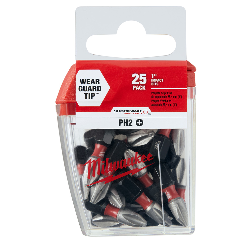 Milwaukee SHOCKWAVE Insert Bit Phillips #2 Contractor Pack (25 Pack) from Columbia Safety