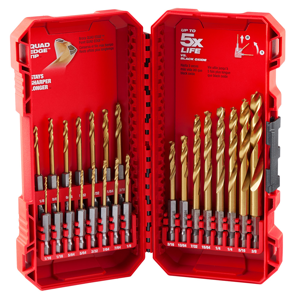 Milwaukee SHOCKWAVE Impact Duty RED HELIX Titanium Drill Bit Set - 23 Pieces from Columbia Safety