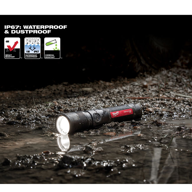 Milwaukee USB Rechargeable 1,100 Lumen, Twist Focus Flashlight from Columbia Safety