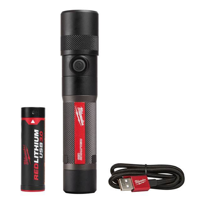 Milwaukee USB Rechargeable 1,100 Lumen, Twist Focus Flashlight from Columbia Safety