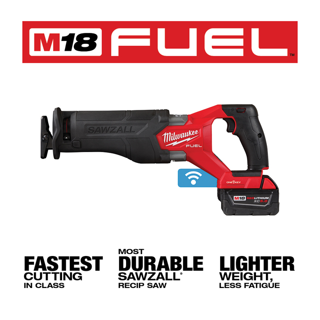 Milwaukee M18 FUEL SAWZALL Recip Saw with One-Key with Optional Kit from Columbia Safety