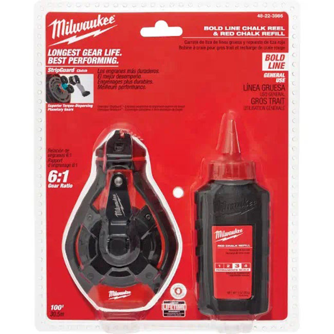 Milwaukee 100 Foot Bold Line Kit with Red Chalk from Columbia Safety