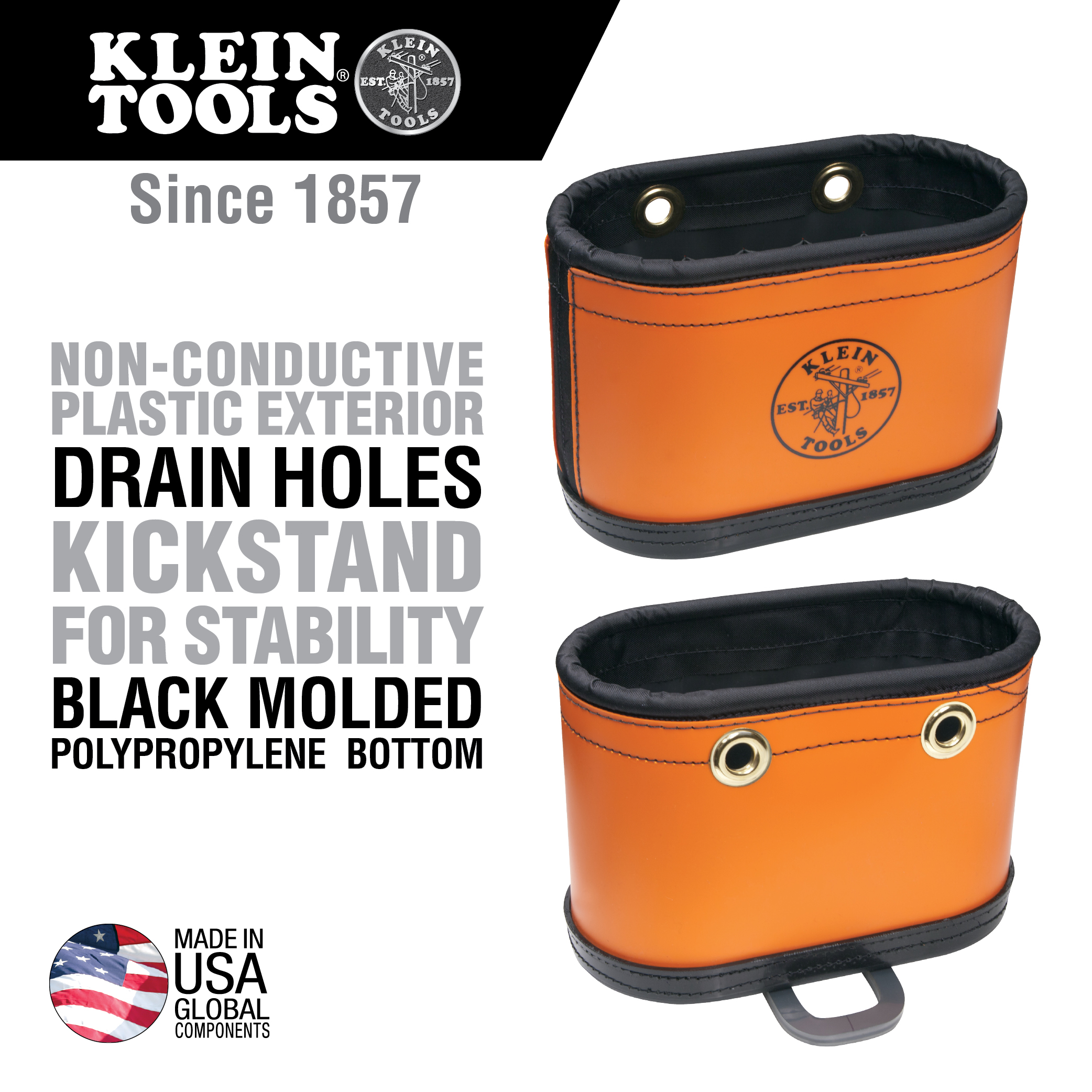 Klein Orange Hard Body Bag (NO) Handles- Kickstand 5144BHB from Columbia Safety