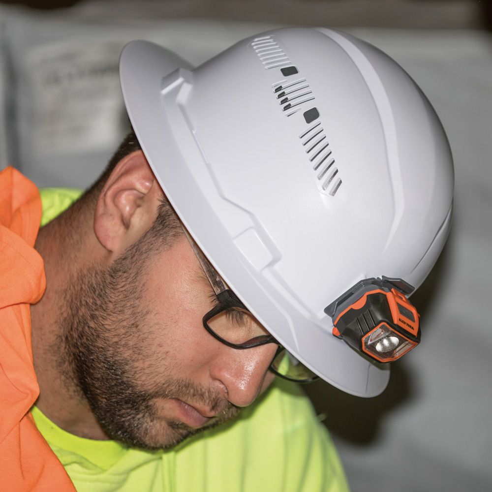 Download Klein Tools White Full Brim Hard Hat with Headlamp