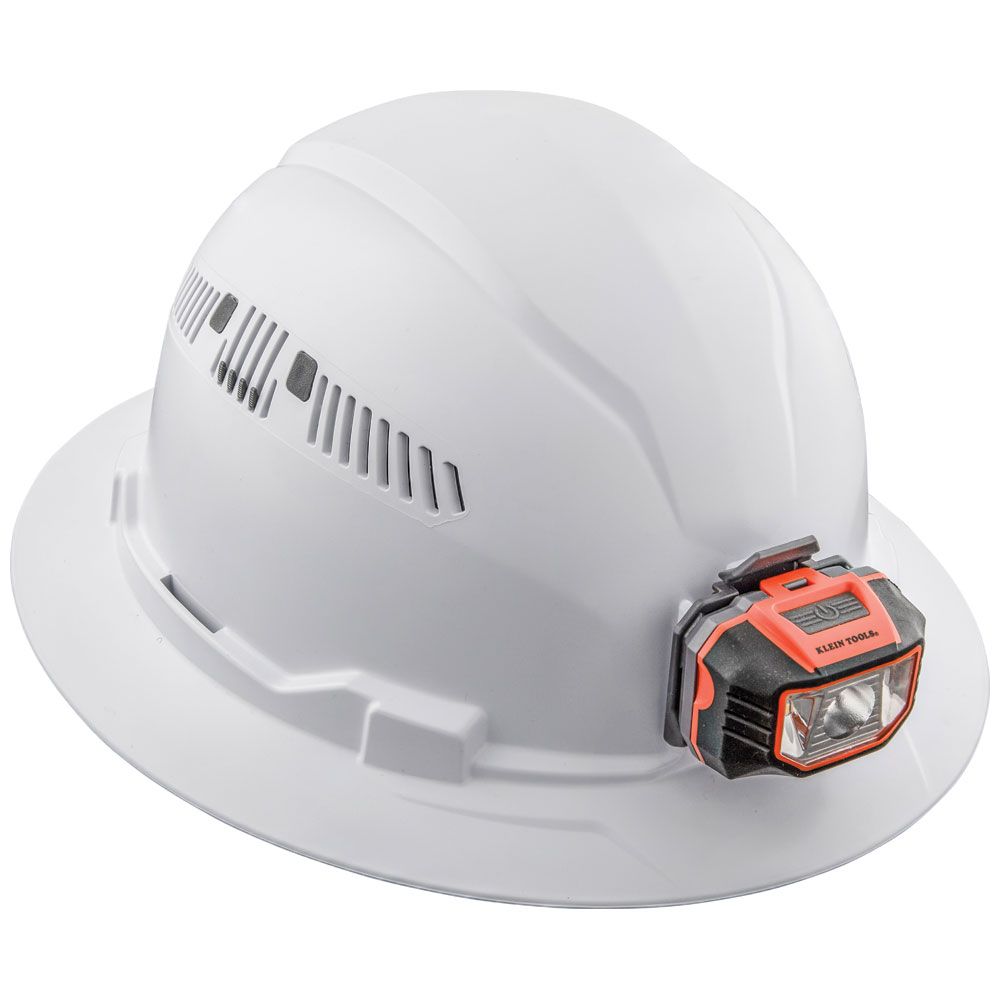 Download Klein Tools White Full Brim Hard Hat with Headlamp