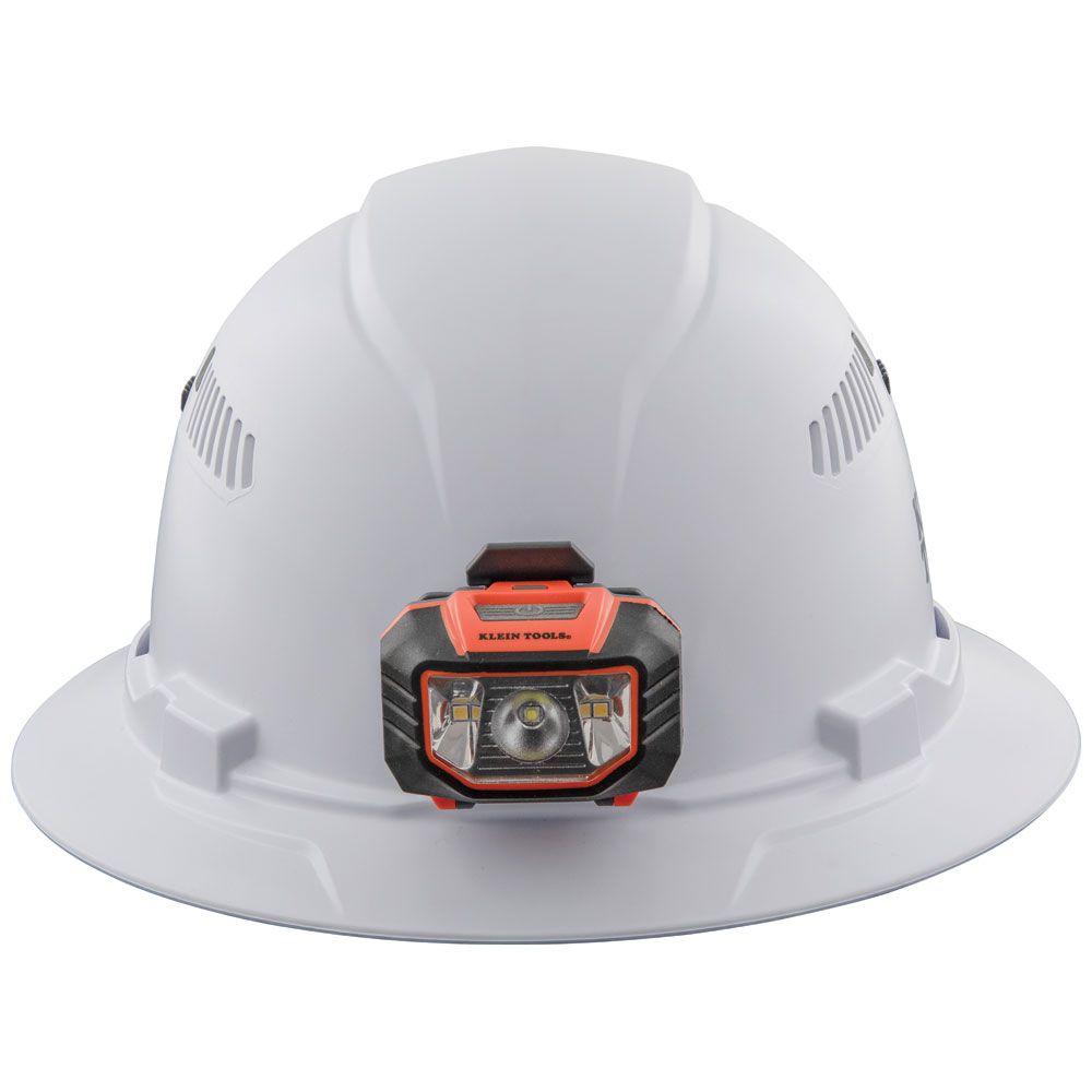 Download Klein Tools White Full Brim Hard Hat with Headlamp