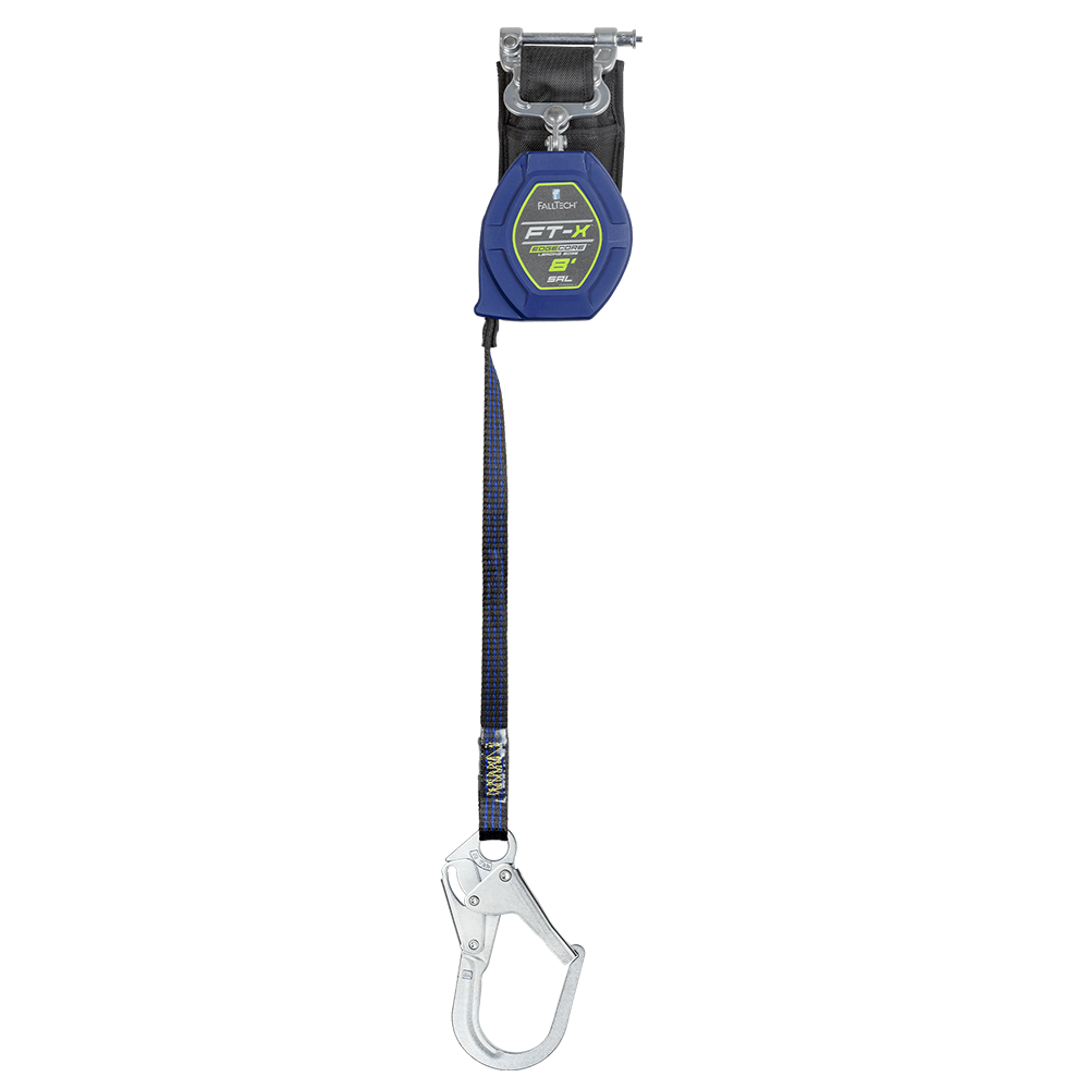 FallTech FT-X EdgeCore 8 Foot Class 2 Leading Edge Personal SRL w/ Steel Rebar Hooks from Columbia Safety