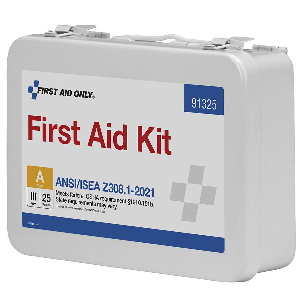 First Aid Only ANSI A 25 Person Metal ANSI 2021 Compliant First Aid Kit from Columbia Safety