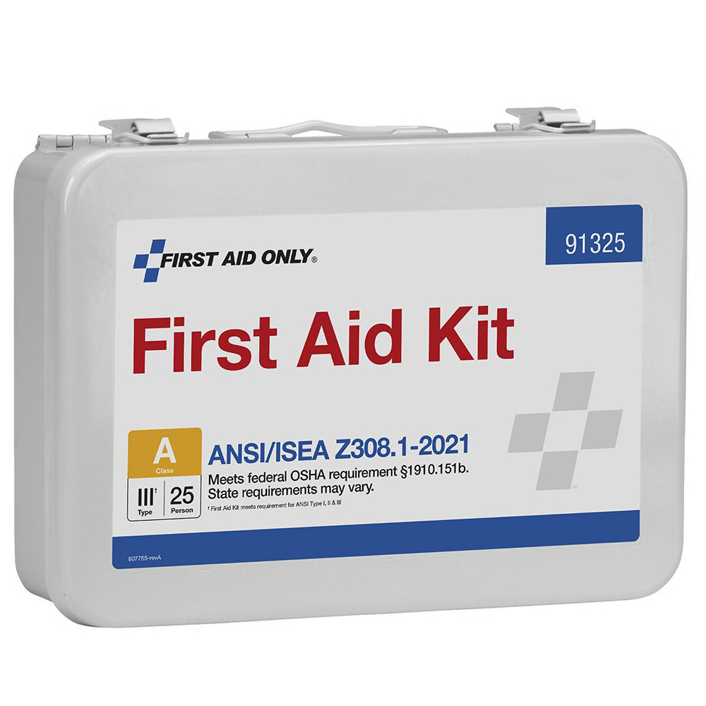 First Aid Only ANSI A 25 Person Metal ANSI 2021 Compliant First Aid Kit from Columbia Safety