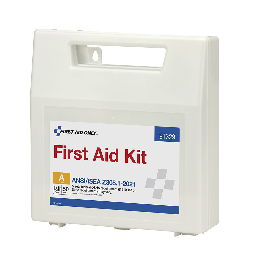 First Aid Only ANSI A 50 Person Plastic ANSI 2021 Compliant First Aid Kit With Dividers from Columbia Safety