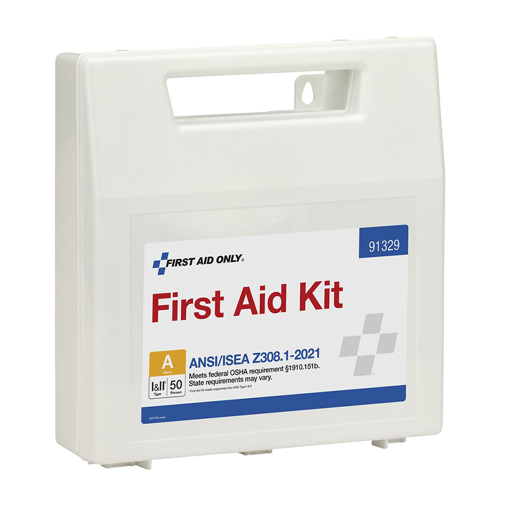 First Aid Only ANSI A 50 Person Plastic ANSI 2021 Compliant First Aid Kit With Dividers from Columbia Safety