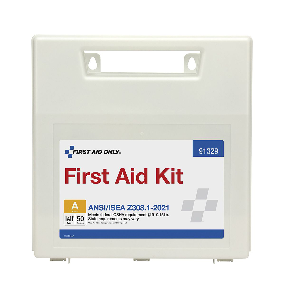 First Aid Only ANSI A 50 Person Plastic ANSI 2021 Compliant First Aid Kit With Dividers from Columbia Safety