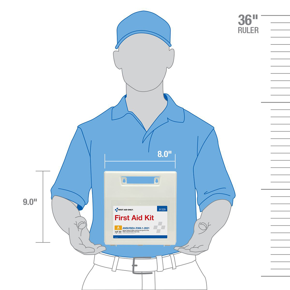 First Aid Only ANSI A 50 Person Plastic ANSI 2021 Compliant First Aid Kit With Dividers from Columbia Safety