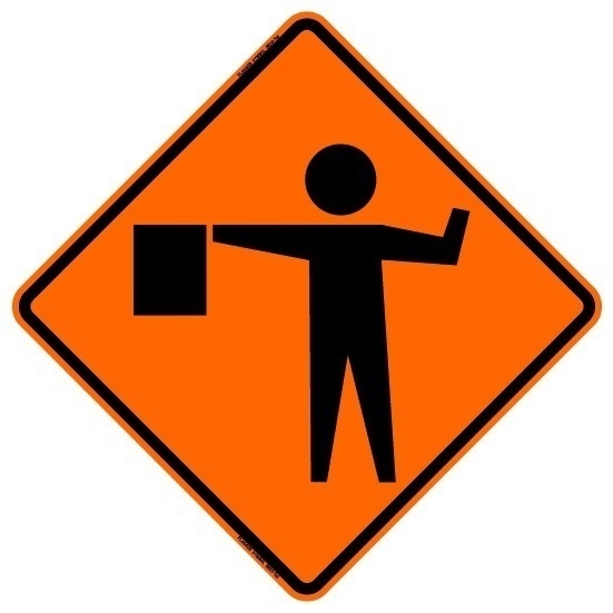 Bone Safety Premium Mesh Flagger Symbol Sign from Columbia Safety