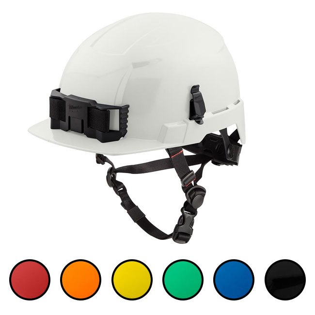 Milwaukee Type 2 Front Brim Safety Helmet with BOLT Accessory Clips from Columbia Safety