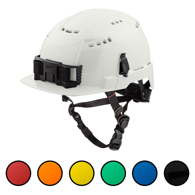 Milwaukee Type 2 Front Brim Vented Safety Helmet with BOLT Accessory Clips from Columbia Safety