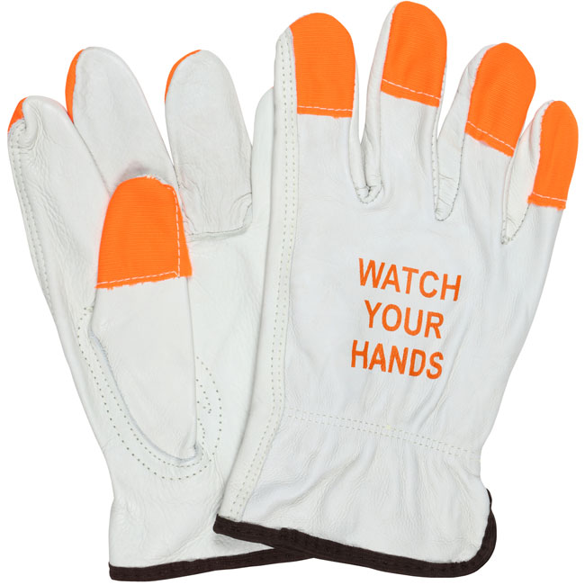 MCR Leather Hi-Vis Driver Work Glove from Columbia Safety