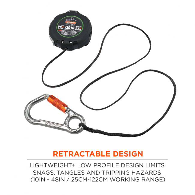 Ergodyne Squids 3010 Retractable Tool Lanyard with Belt Loop Clip | 3010 from Columbia Safety