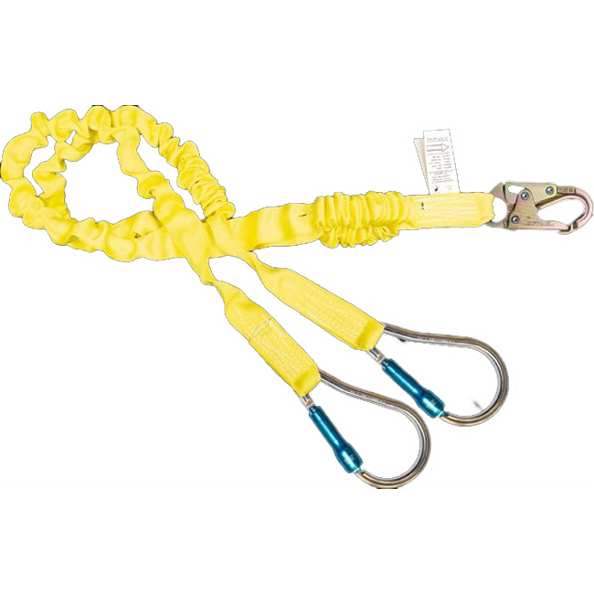 French Creek Dual Leg Six Foot 1-3/16 Inch Web Lanyard with Snap Hook and 2 Inch Aluminum Hook from Columbia Safety