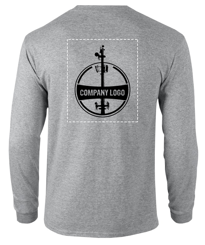 Custom Company Logo Heather Gray Long Sleeve T-Shirt from Columbia Safety