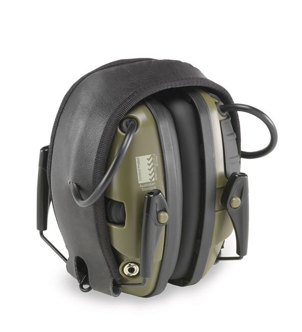 Honeywell Sport Hunter Green Over-the-Head Electronic Earmuffs | R-01526 from Columbia Safety