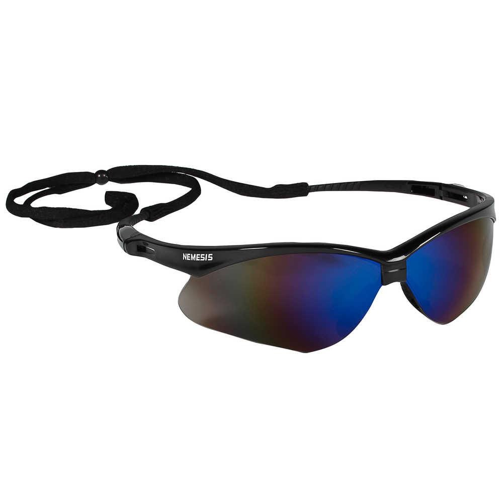 Jackson Safety V30 Nemesis Safety Glasses Black Frame with Blue Mirror Lens from Columbia Safety