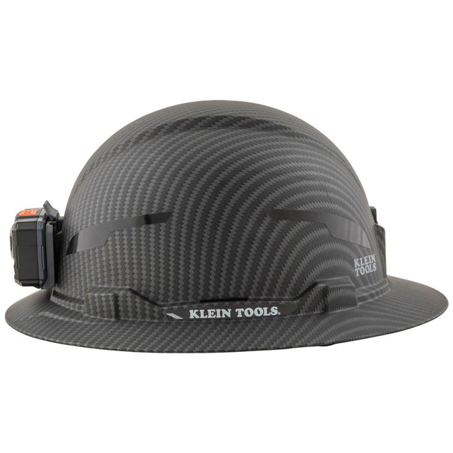 Klein Tools KARBN Non-Vented Class E Full Brim Hard Hat with Headlamp from Columbia Safety