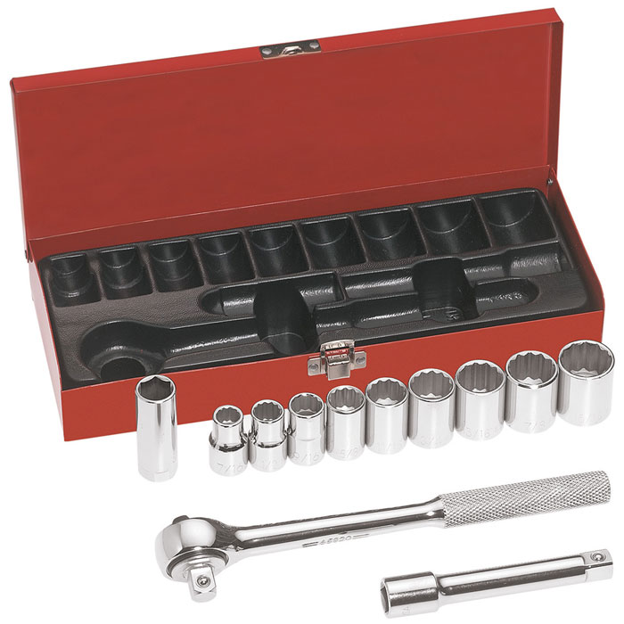 Klein Tools 1/2 Inch Drive Socket 12 Piece Wrench Set from Columbia Safety