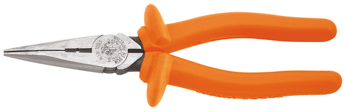 Klein Tools D203-8-INS 8 Inch Insulated Heavy-Duty Side-Cutting Long-Nose Pliers from Columbia Safety