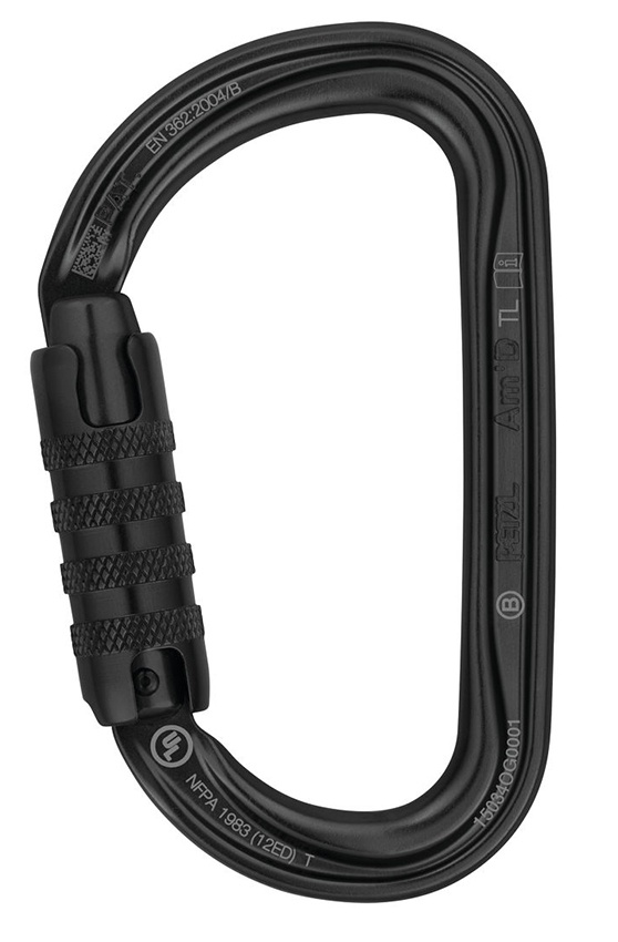 Petzl Am'D Triact-Lock Black Aluminum Carabiner - Columbia Safety