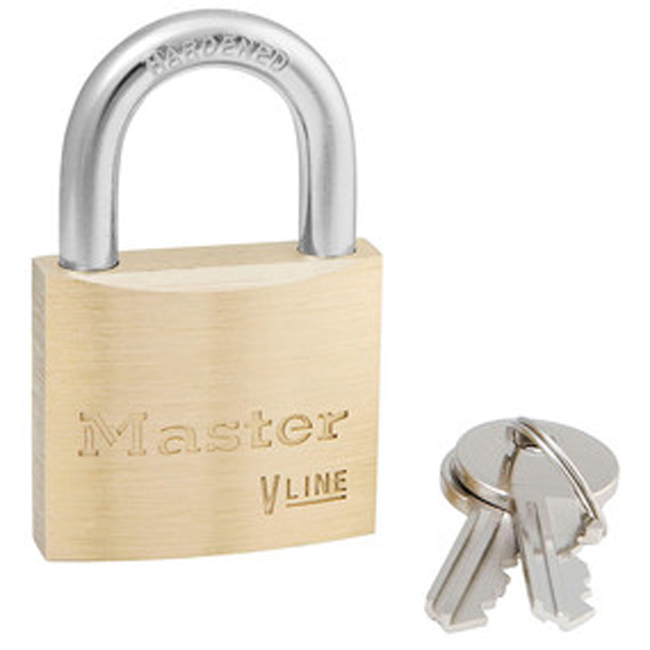 Master Lock 1-1/2 Inch (38mm) Brass V-Line Padlock (Keyed Alike) from Columbia Safety