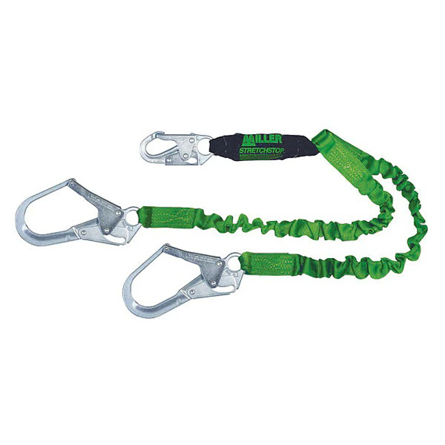 Honeywell Miller 6 Foot Shock-Absorbing StretchStop Twin Leg Lanyard from Columbia Safety