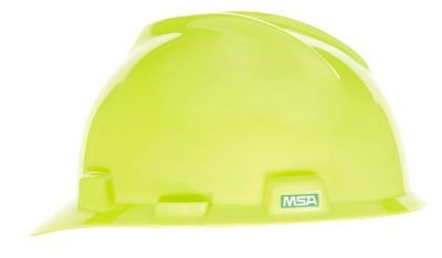 MSA V-Gard Slotted Hard Hat with Fas-Trac III Suspension - Hi-Viz Yellow from Columbia Safety
