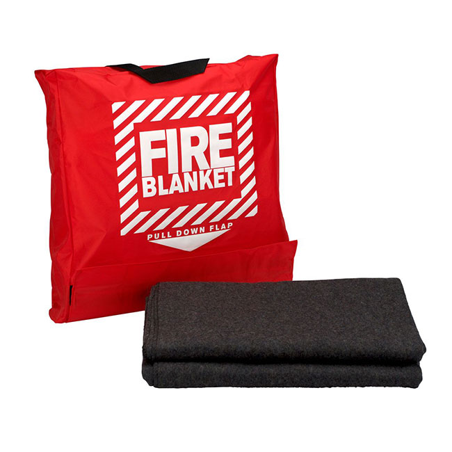 First Aid Only Wool Fire Blanket in Hanging Pouch - 62 inches x 80 inches from Columbia Safety